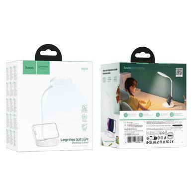 Портативна настільна LED лампа HOCO&nbsp;HX14 5W, 6500K, 3000K, 4500K, 800mAh&times;2 Білий