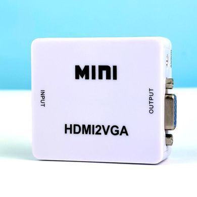 Перехідник конвертер HDMI to VGA, VGA 001 3,5 мм аудіо, 1080p/1080i Білий
