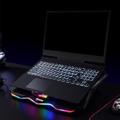 Підставка для ноутбука з охолодженням та підсвічуванням MARVO CoolingPad FN-40 2USB, 9-17.3" Чорний