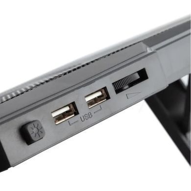 Підставка для ноутбука з охолодженням та підсвічуванням MARVO CoolingPad FN-40 2USB, 9-17.3" Чорний