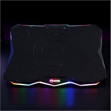 Підставка для ноутбука з охолодженням та підсвічуванням MARVO CoolingPad FN-40 2USB, 9-17.3" Чорний