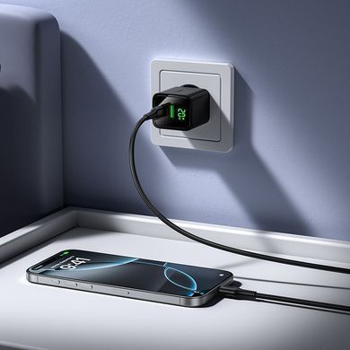 Зарядний пристрій зі швидкою зарядкою 20W та кабелем Type-C to Type-C HOCO CS83A 1USB, 1Type-C Чорний