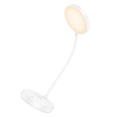 Портативна настільна LED лампа HOCO&nbsp;HX14 5W, 6500K, 3000K, 4500K, 800mAh&times;2 Білий