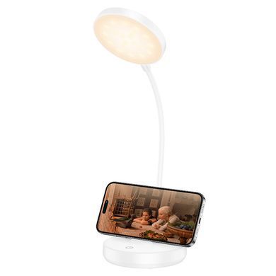 Портативна настільна LED лампа HOCO&nbsp;HX14 5W, 6500K, 3000K, 4500K, 800mAh&times;2 Білий