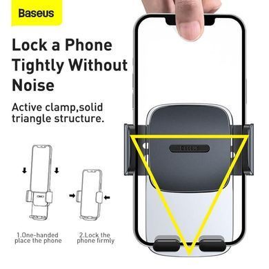 Автомобильный держатель 360 с зажимом в воздуховод для телефона BASEUS Air Outlet Version Черный (SUYK000101)