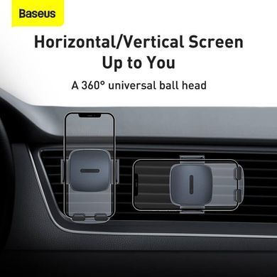 Автомобильный держатель 360 с зажимом в воздуховод для телефона BASEUS Air Outlet Version Черный (SUYK000101)