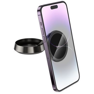 Автомобільний магнітний тримач HOCO H83 Metal Ring для центральної консолі Сірий