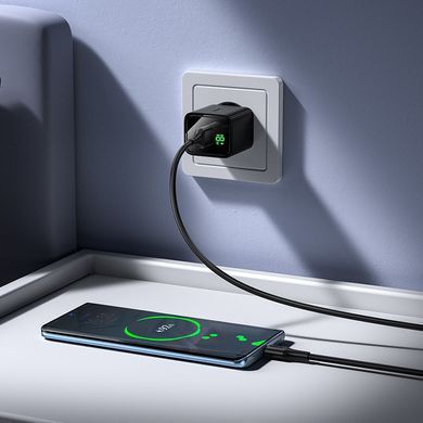 Зарядний пристрій зі швидкою зарядкою QC3.0 та кабелем USB to Type-C HOCO CS81A 1USB Чорний