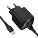Зарядний пристрій зі швидкою зарядкою QC3.0 та кабелем USB to Type-C HOCO CS81A 1USB Чорний