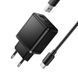 Зарядний пристрій із швидкою зарядкою PD30W+QC3.0 та кабелем USB to Type-C HOCO C157A Type-C, USB Чорний