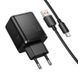 Зарядний пристрій із швидкою зарядкою PD30W+QC3.0 та кабелем USB to Type-C HOCO C157A Type-C, USB Чорний