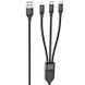Кабель 3в1 для телефону Lightning (2.4A) / Micro-USB (2.0A) / Type-C (6A) 3-in-1 HOCO Combo U104 1.2м Чорний