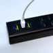HUB, подовжувач від розетки потужністю 50W US-D01 6Type-C + 3USB, 1м Чорний 51200