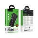 Павербанк зі швидкою зарядкою 22.5W та кабелями Lightning, Type-C, Micro-USB, USB 20000mAh та ліхтариком HOCO J155 Чорний