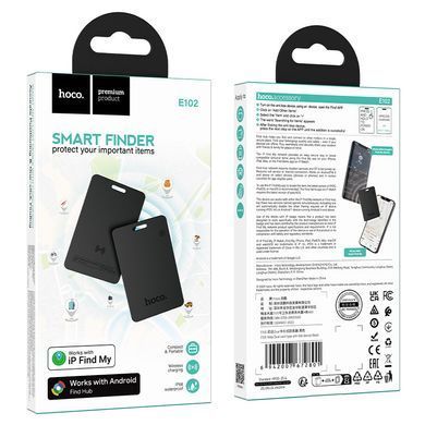 Трекер у форматі картки для пошуку гаманця, речей HOCO E102 100mAh Чорний