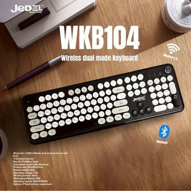 Безпровідна мембранна клавіатура JEDEL WKB104 Yi Zhaowei 2.4G + Bluetooth Чорний 59675