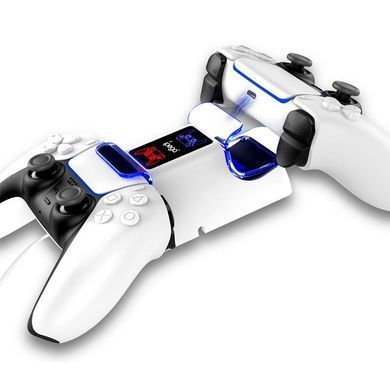 Зарядна док-станція для джойстиків iPega PG-P5003 2xPS5 Game Controllers Білий