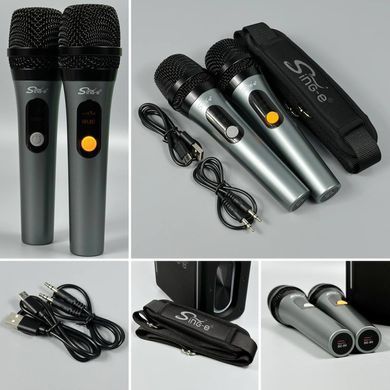Колонка з мікрофонами Sing-e ZQS V73 караоке колонка 100W портативна Bluetooth колонка 57224