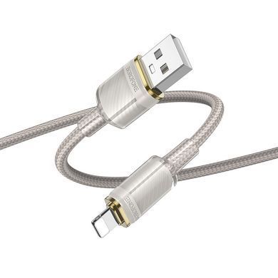 Кабель для зарядки телефона Lightning Apple Iphone BOROFONE BU56 Succeed 1,2м, 2.4A Сірий