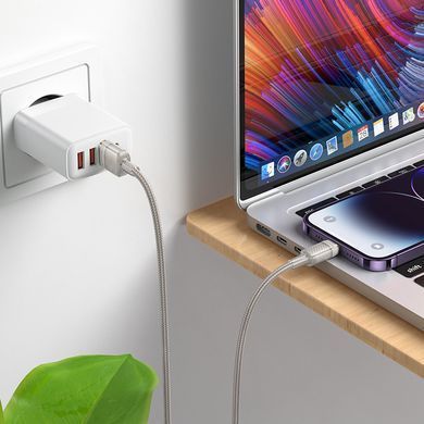 Кабель для зарядки телефона Lightning Apple Iphone BOROFONE BU56 Succeed 1,2м, 2.4A Сірий