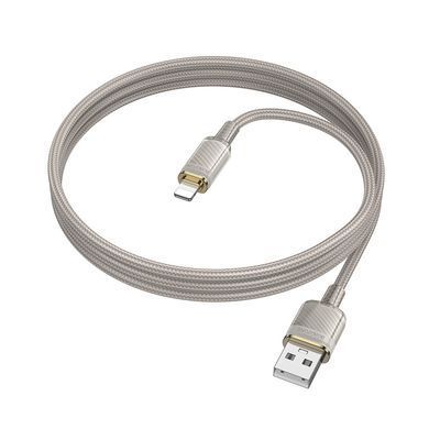 Кабель для зарядки телефона Lightning Apple Iphone BOROFONE BU56 Succeed 1,2м, 2.4A Сірий