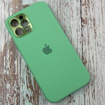 Силіконовий Чохол на iPhone 12 Pro Max 6.7" Metal Camera Lens Зелений