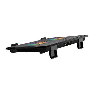 Підставка для ноутбука з охолодженням MEETION CoolingPad CP2020 з підсвіткою RGB 15&deg;, 2USB Чорний