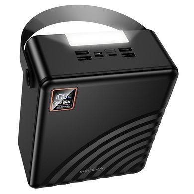 Павербанк 100000mAh зі швидкою зарядкою 22.5W+PD20W та ліхтарем BOROFONE BJ85 4USB, 1Type-C Чорний