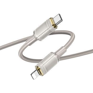 Кабель зі швидкою зарядкою телефона Lightning Apple Iphone BOROFONE BU56 Succeed 1,2м, PD27W Сірий