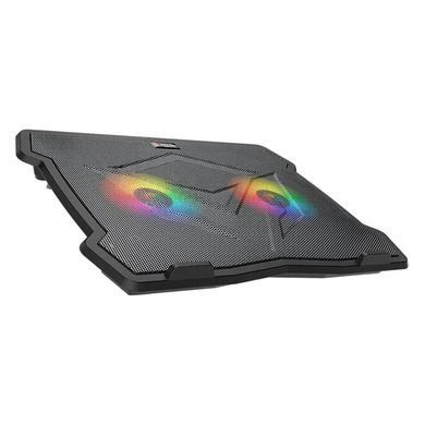 Підставка для ноутбука з охолодженням MEETION CoolingPad CP2020 з підсвіткою RGB 15&deg;, 2USB Чорний