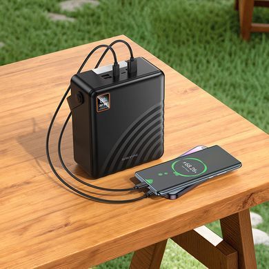 Павербанк 100000mAh зі швидкою зарядкою 22.5W+PD20W та ліхтарем BOROFONE BJ85 4USB, 1Type-C Чорний