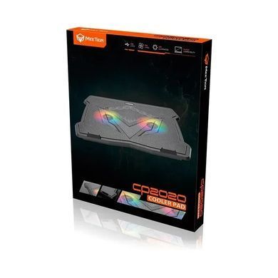 Підставка для ноутбука з охолодженням MEETION CoolingPad CP2020 з підсвіткою RGB 15&deg;, 2USB Чорний