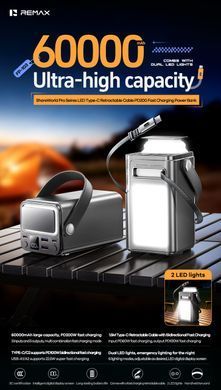 Павербанк 60000 повербанк 60000 зі швидкою зарядкою 100W REMAX FP-103 power bank для ноутбука павер банк 60000 з кабелем