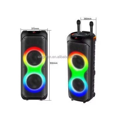Безпровідна караоке колонка з двома мікрофонами та RGB-підсвічуванням Sing-e ZQS10215 Чорний 47083