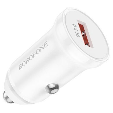 Автомобільний зарядний пристрій із швидкою зарядкою + кабель Micro-USB BOROFONE BZ18 USB, QC3.0 18W Білий