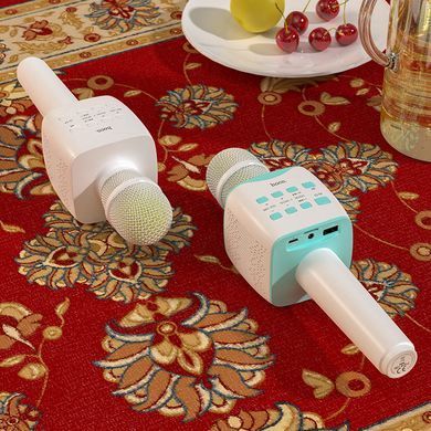 Портативний Bluetooth мікрофон для караоке HOCO BK5 з функцією зміни голосу, 6 годин музики Блакитний