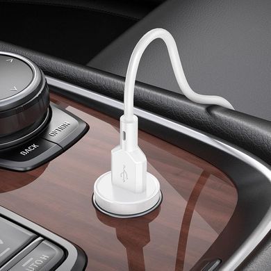 Автомобільний зарядний пристрій із швидкою зарядкою + кабель Micro-USB BOROFONE BZ18 USB, QC3.0 18W Білий