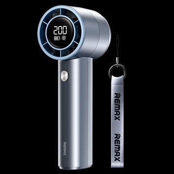 Портативний ручний вентилятор з турбонаддувом та LED дисплеєм 3600mAh, 200 швидкостей REMAX RS-SF11 Синій 57117