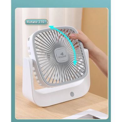 Портативний настільний вентилятор з нахилом Kisonli F102 22cm, 1200mAh Білий 55900