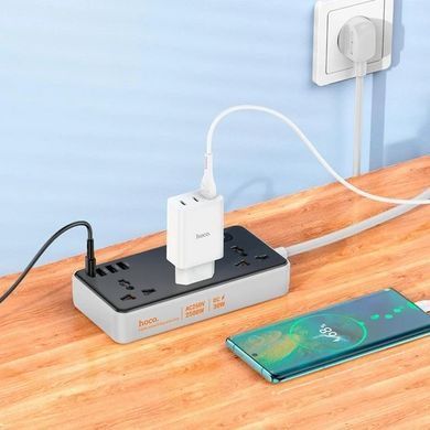Подовжувач мережевий на 3 розетки HOCO AC8A 3USB/1Type-C PD/QC 3A/30W Чорний