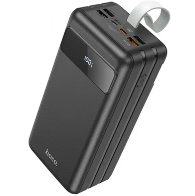 Павербанк 60000mAh із швидкою зарядкою HOCO J86B + Ліхтарик |4USB, 22.5W, QC/PD| Чорний