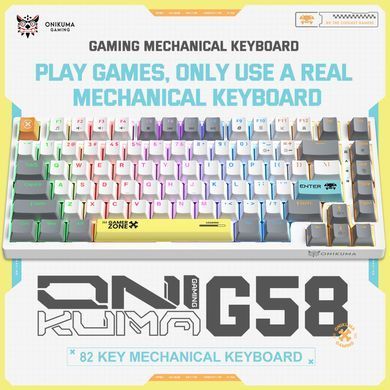 Ігрова механічна дротова клавіатура ONIKUMA G58 з RGB-підсвіткою Білий 56079