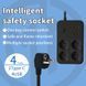Подовжувач мережевий фільтр 5 м на 4 розетки + 4USB + 2Type-C F182PD Чорний