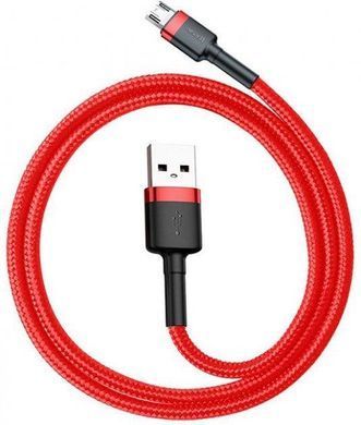 Кабель для зарядки телефону MicroUSB Android BASEUS cafule |1м, 2.4A| Червоний (CAMKLF-B09)