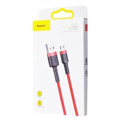 Кабель для зарядки телефону MicroUSB Android BASEUS cafule |1м, 2.4A| Червоний (CAMKLF-B09)
