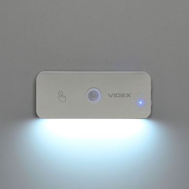 LED світильник акумуляторний з датчиком руху VIDEX 50Lm, 3000K-6500K Білий VL-NL053W-S