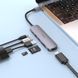 USB-hub хаб адаптер перехідник 6-в-1 HOCO HB28 Type-C to HDMI+PD+USB3.0+USB2.0+SD+TF Сірий