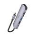 USB-hub хаб адаптер перехідник 6-в-1 HOCO HB28 Type-C to HDMI+PD+USB3.0+USB2.0+SD+TF Сірий