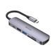 USB-hub хаб адаптер перехідник 6-в-1 HOCO HB28 Type-C to HDMI+PD+USB3.0+USB2.0+SD+TF Сірий