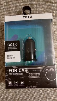 Автомобільний зарядний пристрій з підтримкою Quick charge 3.0 TOTU 5V/3А